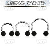 cbmar8l xxl steel circular barbell, 14g w 8mm areng wood balls