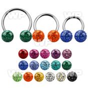 cbmf10l xxl steel circular barbell 14g w 10mm multi crystal ball