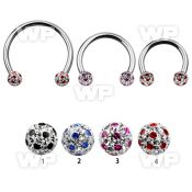 cbmfa5l xxl steel cbr 14g 5mm ball multi crystal ball cute dott