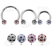 cbmfa6l xxl steel cbr 14g 6mm ball multi crystal ball cute dott