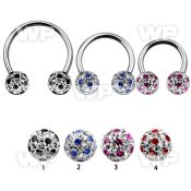 cbmfa8l xxl steel cbr 14g 8mm ball multi crystal ball cute dott