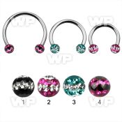 cbmfd5l xxl steel cbr 5mm multi crystals ball w cute triple line