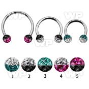 cbmfe6l xxl steel cbr 6mm multi crystals ball in 2 color design
