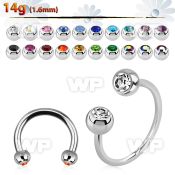 cbmjb4l xxl steel cbr, 14g w 4mm jewel balls w crystals