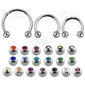 cbmjb5l xxl steel cbr, 14g w 5mm jewel balls w crystals