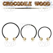 cbmtcr5l xxl anodized steel cbr, 14g w 5mm crocodile wood balls