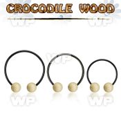 cbmtcr8l xxl anodized steel cbr, 14g w 8mm crocodile wood balls