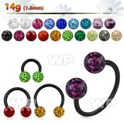 cbmtf6l xxl black steel cbr w 10mm multi crystal balls 