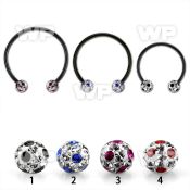 cbmtfa5l xxl black steel cbr 5mm multi crystal balls w cute dotts