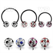 cbmtfa8l xxl black steel cbr 8mm multi crystal ball w cute dotts