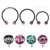 cbmtfd5l xxl black steel cbr 5mm multi crystal ball w triple line