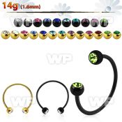 cbmtjb5l xxl anodized steel cbr, 14g w 5mm jewel balls w crystals