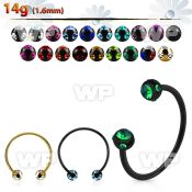 cbmtmj5l xxl anodized steel cbr, 14g w 5mm multi jewel balls