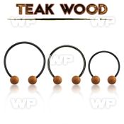 cbmtte8l xxl anodized steel cbr, 14g w 8mm teak wood balls