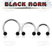 cbmwk5l xxl steel cbr, 14g w 5mm black horn wood balls