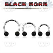 cbmwk8l xxl steel cbr, 14g w 8mm black horn wood balls