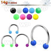 cbsab4l xxl steel circular barbell, 14g w 4mm solid color balls