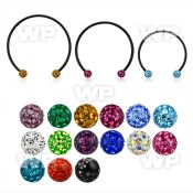 cbstf3l xxl anodized steel cbr, 16g w 3mm multi crystal balls