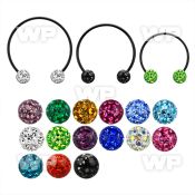cbstf5l xxl anodized steel cbr, 16g w 5mm multi crystal balls