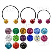 cbstf6l xxl anodized steel cbr, 16g w 6mm multi crystal balls