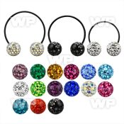 cbstf8l xxl anodized steel cbr, 16g w 8mm multi crystal balls