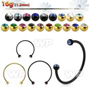 cbstjb3l xxl anodized steel cbr, 16g w 3mm jewel balls w crystals