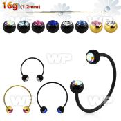 cbstjb5l xxl anodized steel cbr, 16g w 5mm jewel balls w crystals