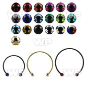 cbstmj3l xxl anodized steel cbr, 16g w 3mm multi jewel balls