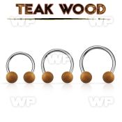 cbte5 organic circular barbell w 2 5mm teak wood balls
