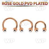 cbttc4 rose gold 316l steel circular barbell w 4mm jewel balls