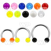 cbuvb6l xxl steel circular barbell, 14g w 6mm uv balls