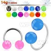 cbuvb8l xxl steel circular barbell, 14g w 8mm uv balls