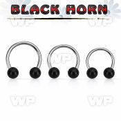 cbwk5 organic circular barbell w 2 5mm black horn balls