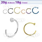 6bu3 fake surgical steel clip on nose ring 1mm belly piercing