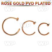 clttns20 rose gold pvd plated 316l steel fake nose clips