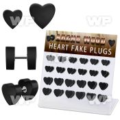 dacb234 display w 24 areng wood fake plug in heart shape