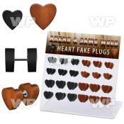 dacb236 display w 24 areng sawo wood fake plug in heart shape