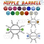 daumep0 sun shaped janet jackson type nipple shield surgical stee nipple piercing