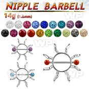 daumep0 sun shaped janet jackson type nipple shield surgical stee nipple piercing