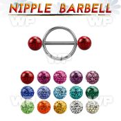 daumws surgical steel round nipple shield316l steel barbell 1 6 nipple piercing