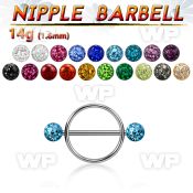 daumws surgical steel round nipple shield316l steel barbell 1 6 nipple piercing