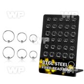 dbedr2 board w 60 316l steel fixed bead ring 20g 2.5 3mm ball