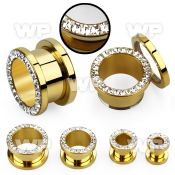 di3mda gold ion plated steel flesh tunnel ferido glued multi cry ear lobe piercing