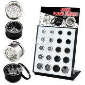 display w steel & black spider screw fit flesh tunnels