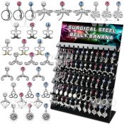 dmcd9 display w 60 steel belly bananas, w mixed danglings