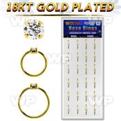 dnsm173 box 24 18k gold plated silver nose rings w 1.5mm cz top 
