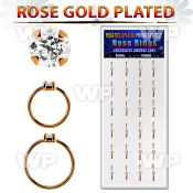 dnsm176 box 24 rose gold plated silver nose ring w 1.5mm cz top