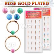 dnsm193 box w rose gold silver endless nose hoop w 3mm opal ball