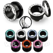 dr3mda black ion plated surgical steel screw fit flesh tunnel ear lobe piercing