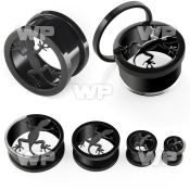 drb8g black ion plated surgical steel screw fit flesh tunnel ear lobe piercing